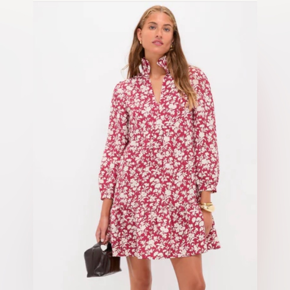 Tuckernuck Red and White Floral Pomegranate Bloom Palmerston Dress
